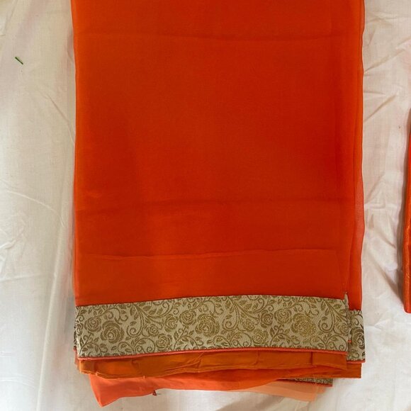 Ombre Orange Saree - Picture 2 of 2